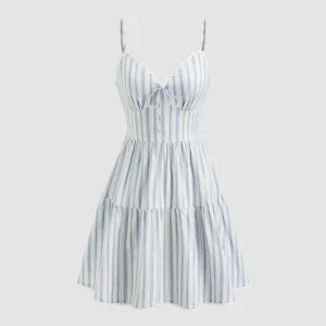 V Neck Sleeveless Elegant Mini Dress