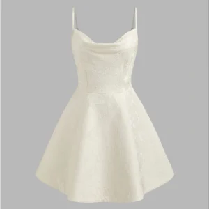 Singlet Dress Embroidery White Satin