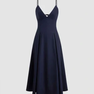 Midnight Long Dress Satin Navy